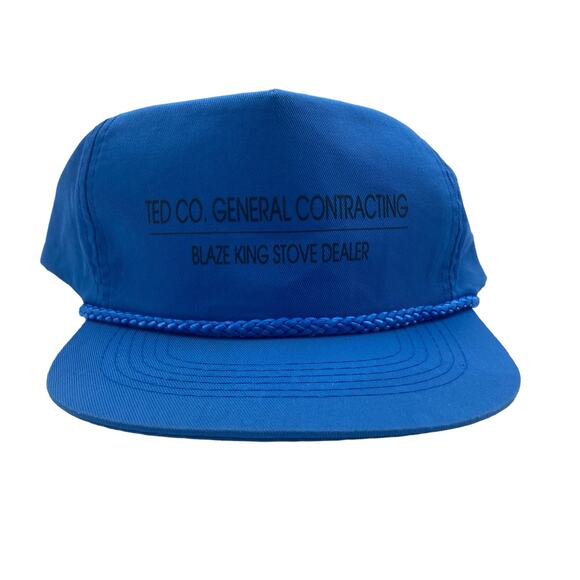 Vintage Rope Hat Ted Co Blaze King Stove Dealer La Grande Oregon SnapBack Blue - Picture 5 of 14